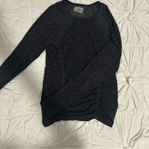 Athleta Navy Heather Long Sleeve Top